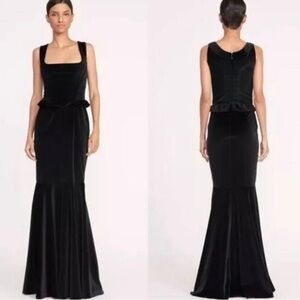 Staud Lorelei Black Velvet Evening Gownoq